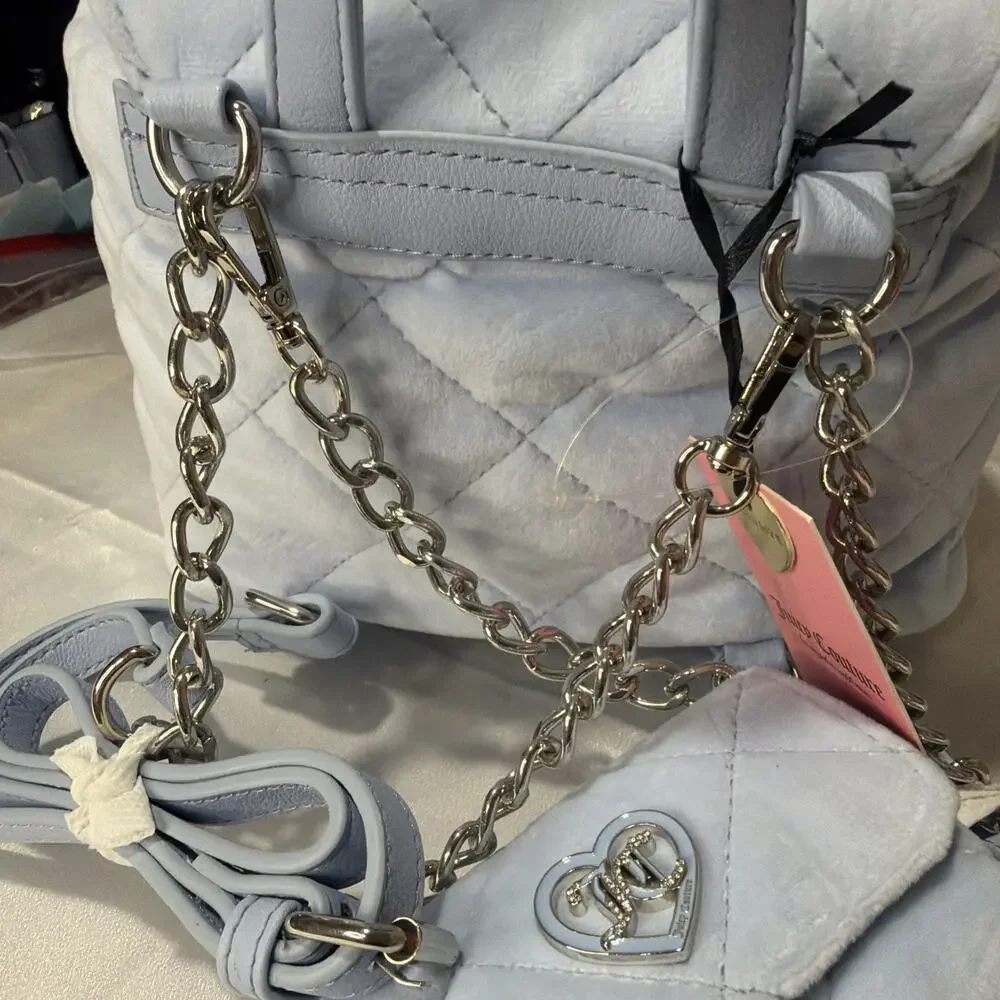 JUICY COUTURE 2IN1 Backpack NWT Baby Backpack With Coin Purse/Blue - Picture 11 of 11